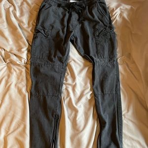 Black Cargos with adjustable taper